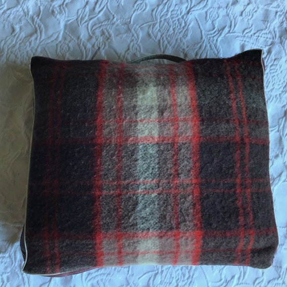 Eaton Haddon Hall Custom Wool Blanket / Travel Rug With Original Case Brown Tart - Picture 3 of 8